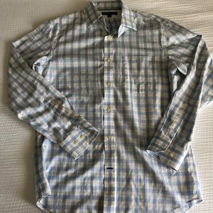 🟢🔵Plaid button down